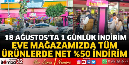 18 Ağustos'ta 1 günlük indirim