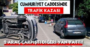 2 ARAÇ ÇARPIŞTI DİĞERİ YAN YATTI!
