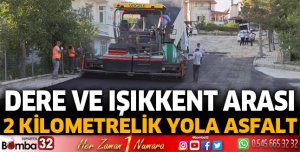 2 kilometrelik yolda asfalt yenileme çalışması yapılıyor