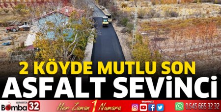 2 köyde asfaltlama çalışmaları 