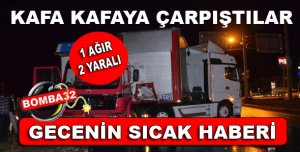 2 Tır Kafa Kafaya Çarpıştı 