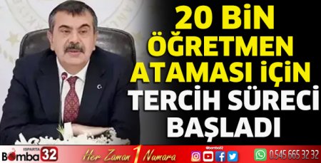20 bin öğretmen ataması için tercih süreci başladı
