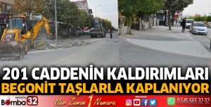 201 Caddenin kaldırımları begonit taşlarla kaplanıyor