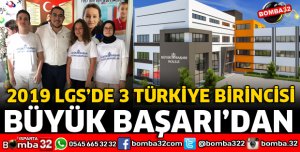2019 LGS’DE 3 TÜRKİYE BİRİNCİSİ BÜYÜK BAŞARI’DAN