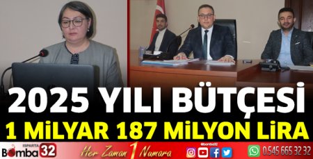 2025 yılı bütçesi: 1 Milyar 187 Milyon lira