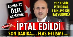 237 KİŞİLİK İŞÇİ ALIMI İPTAL EDİLDİ