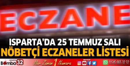 25 Temmuz 2023 Bugün Nöbetçi Eczaneler