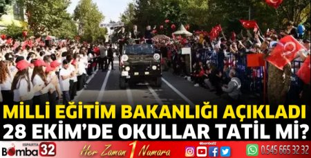 28 Ekim'de okullar öğleden sonra tatil 