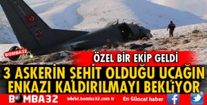 3 ASKERİN ŞEHİT OLDUĞU UÇAĞIN ENKAZI KALDIRILMAYI BEKLİYOR