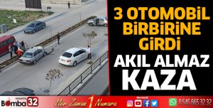 3 otomobil birbirine girdi