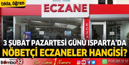 3 Şubat Pazartesi 2025 Nöbetçi Eczaneler 