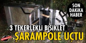 3 TEKERLEKLİ BİSİKLET ŞARAMPOLE UÇTU