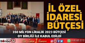 350 MİLYON LİRALIK 2023 BÜTÇESİ OY BİRLİĞİ İLE KABUL EDİLDİ