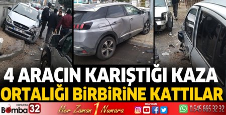 4 aracın karıştığı kazada ortalık savaş alanına döndü