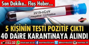 40 DAİRE KARANTİNA ALTINA ALINDI
