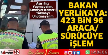 423 Bin 96 Araca Ve Sürücüye İşlem Yapıldı