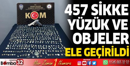 457 sikke, yüzük ve objeler ele geçirildi