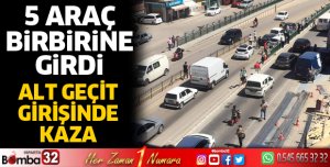 5 araç birbirine girdi