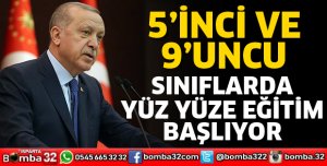 5 VE 9’UNCU SINIFLAR YÜZ YÜZE EĞİTİME BAŞLIYOR