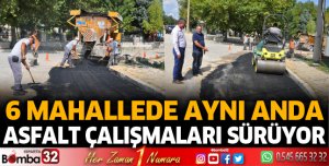 6 mahallede aynı anda asfalt çalışması