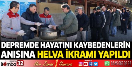 6 Şubat depreminde hayatını kaybedenlerin anısına helva ikramı yapıldı