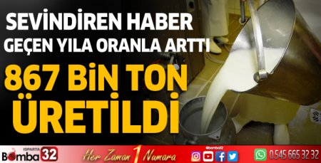 867 bin ton süt üretildi