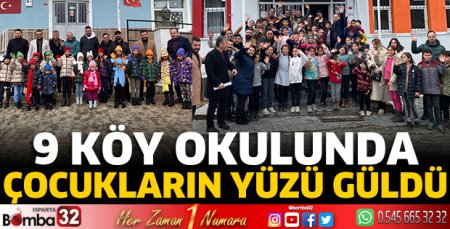 9 köy okulunda çocukların yüzü güldü