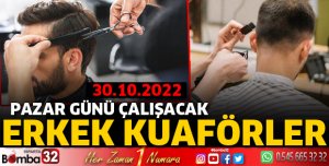  ERKEK KUAFÖRLERİ NÖBET LİSTESİ