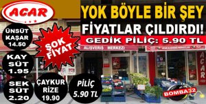 ACAR MARKET'TE PİLİÇ 5.90 TL