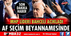 AF SEÇİM BEYANNAMESİNDE