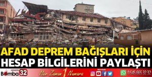 AFAD deprem bağışları için hesap bilgilerini paylaştı