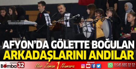 Afyon'da gölette boğulan arkadaşlarını andılar