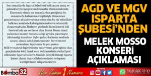 AGD ve MGV'den Melek Mosso konseri açıklaması