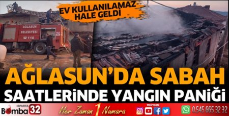 Ağlasun'da sabah saatlerinde yangın paniği