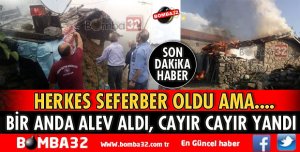 AHIRDA YANGIN ÇIKTI HAYVANLAR TELEF OLDU