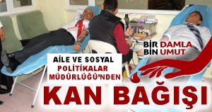Aile ve Sosyal Politikalar İl Müdürlüğü’nden kan bağışı