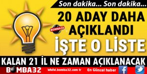 AK PARTİ'DE 20 İLİN BELEDİYE BAŞKAN ADAYI DAHA AÇIKLANDI
