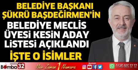 AK Parti'nin Belediye Meclis Üyesi Kesin Aday Listesi 