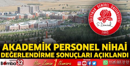 Akademik personel nihai değerlendirme sonuçları açıklandı