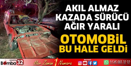Akıl almaz kazada sürücü ağır yaralı