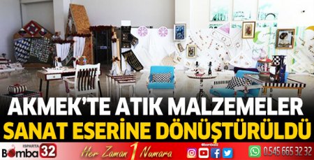 AKMEK'te atık malzemeler sanat eserine dönüştürüldü