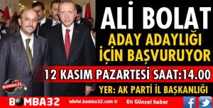 ALİ BOLAT RESMEN BELEDİYE BAŞKAN ADAY ADAYI OLUYOR