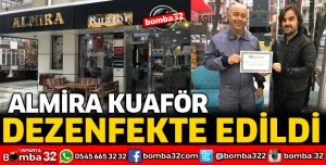 ALMİRA KUAFÖRDE DEZENFEKTE İŞLEMİ