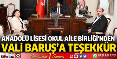 Anadolu Lisesi Okul Aile Birliği’nden Vali Baruş’a teşekkür