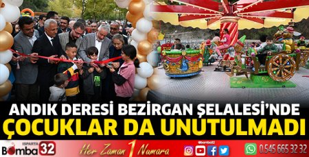 Andık Deresi Bezirgan Şelalesi’nde çocuklar da unutulmadı