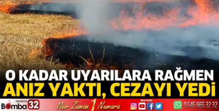 Anız yaktı, cezayı yedi