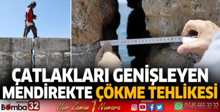 Antalya'da çatlakları genişleyen mendirekte çökme tehlikesi
