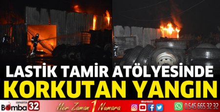Antalya'da lastik tamir atölyesinde korkutan yangın
