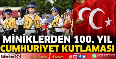 Antalya'da miniklerden 100. Yıl Cumhuriyet kutlaması