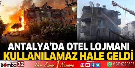 Antalya'da otel lojmanı yandı